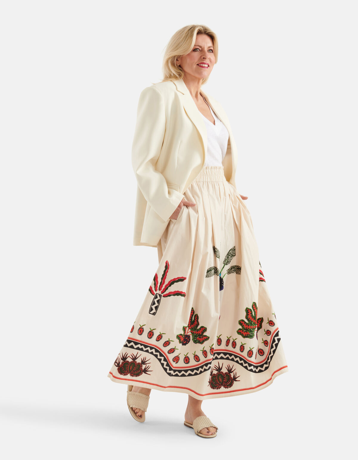 Bedruckter Rock Off White SHOEBY WOMEN