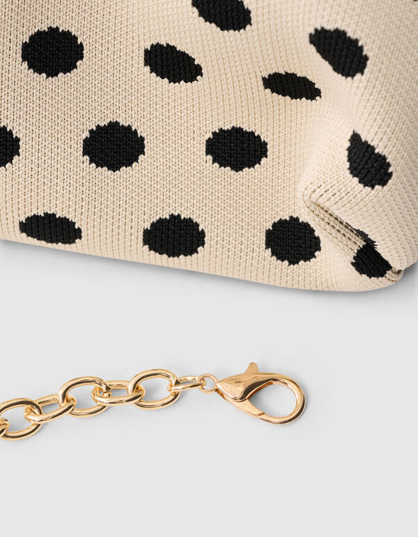 Knitted Dot Clutch Gebroken Wit SHOEBY ACCESSOIRES