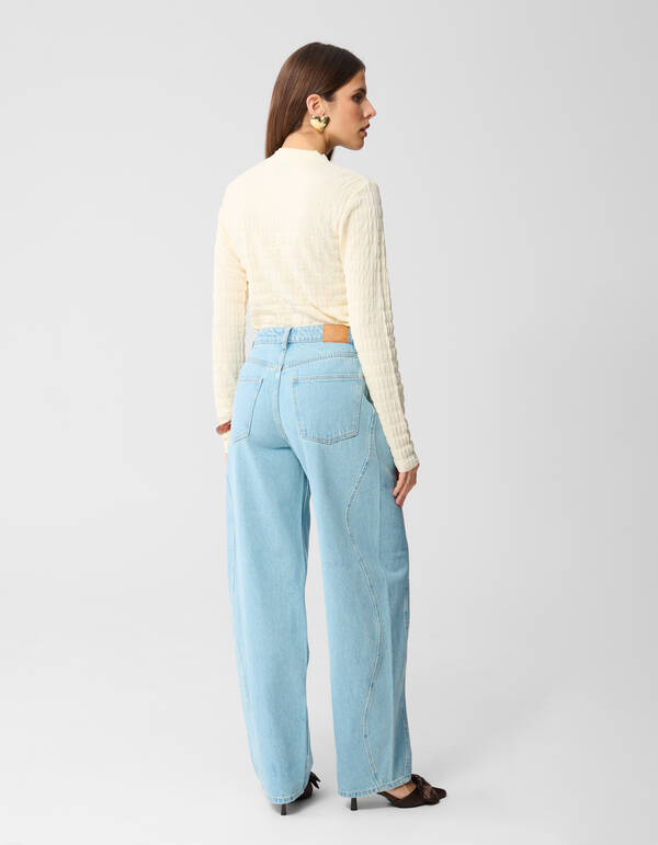 Struktur Langarmshirt Top Gebrochen Weiß SHOEBY WOMEN