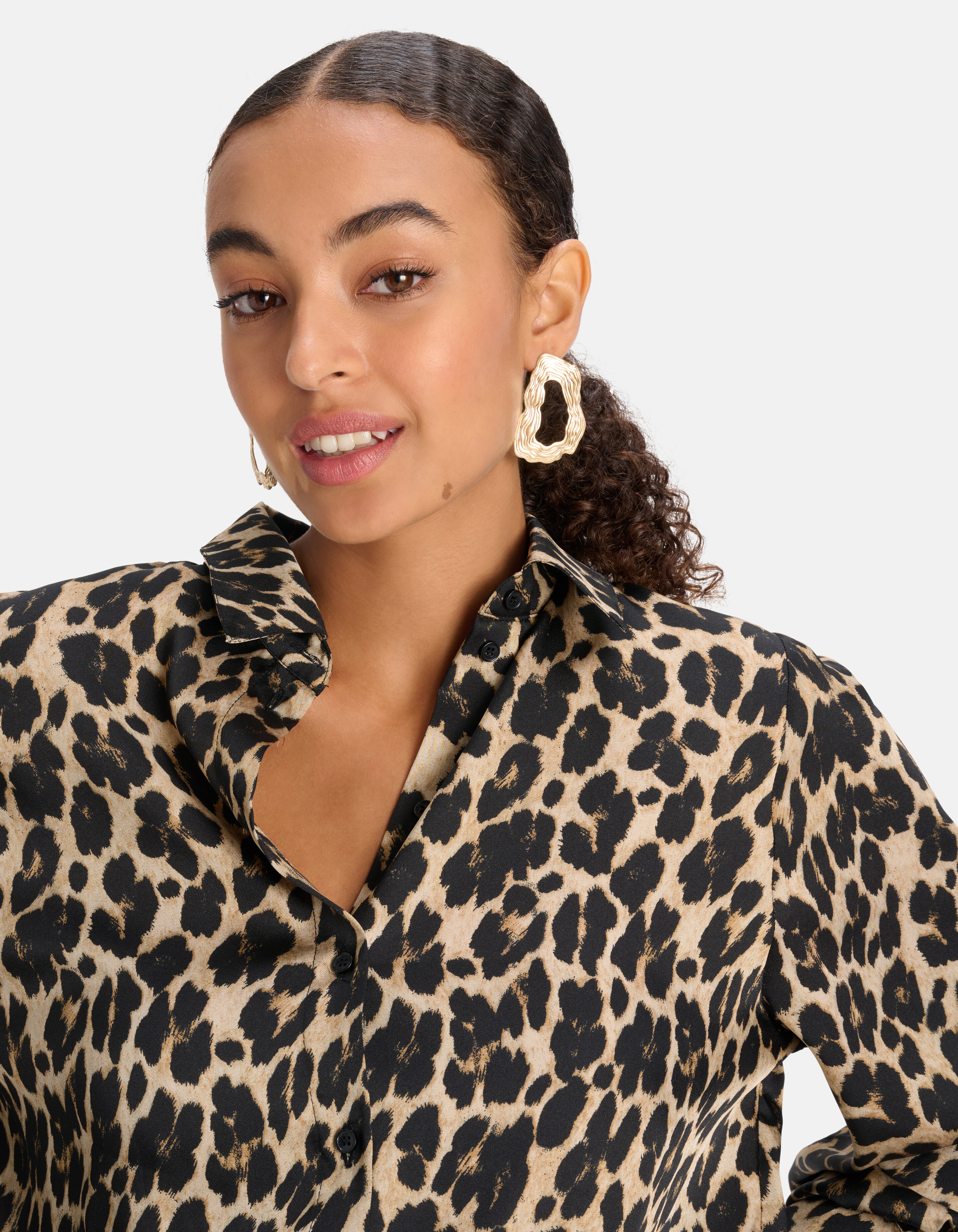 Bluse mit Leopardenmuster Taupe SHOEBY WOMEN