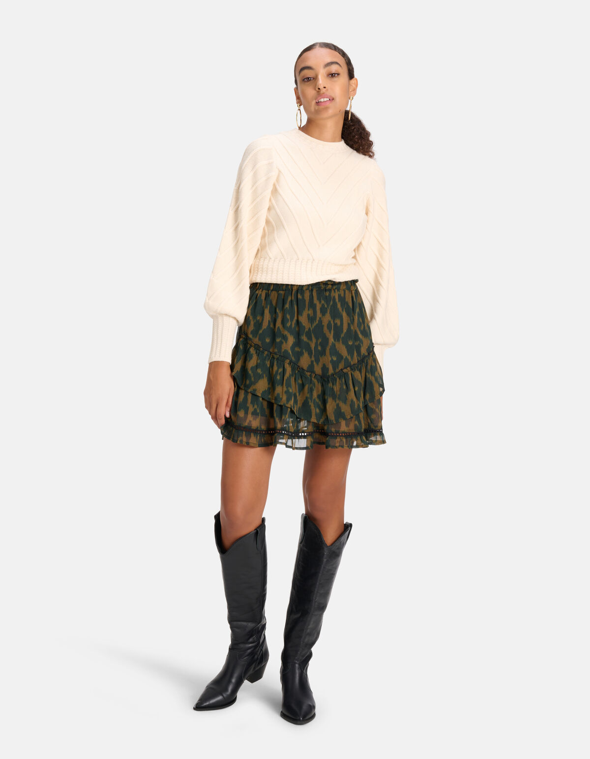 Rock mit Leopardenmuster Grün SHOEBY WOMEN