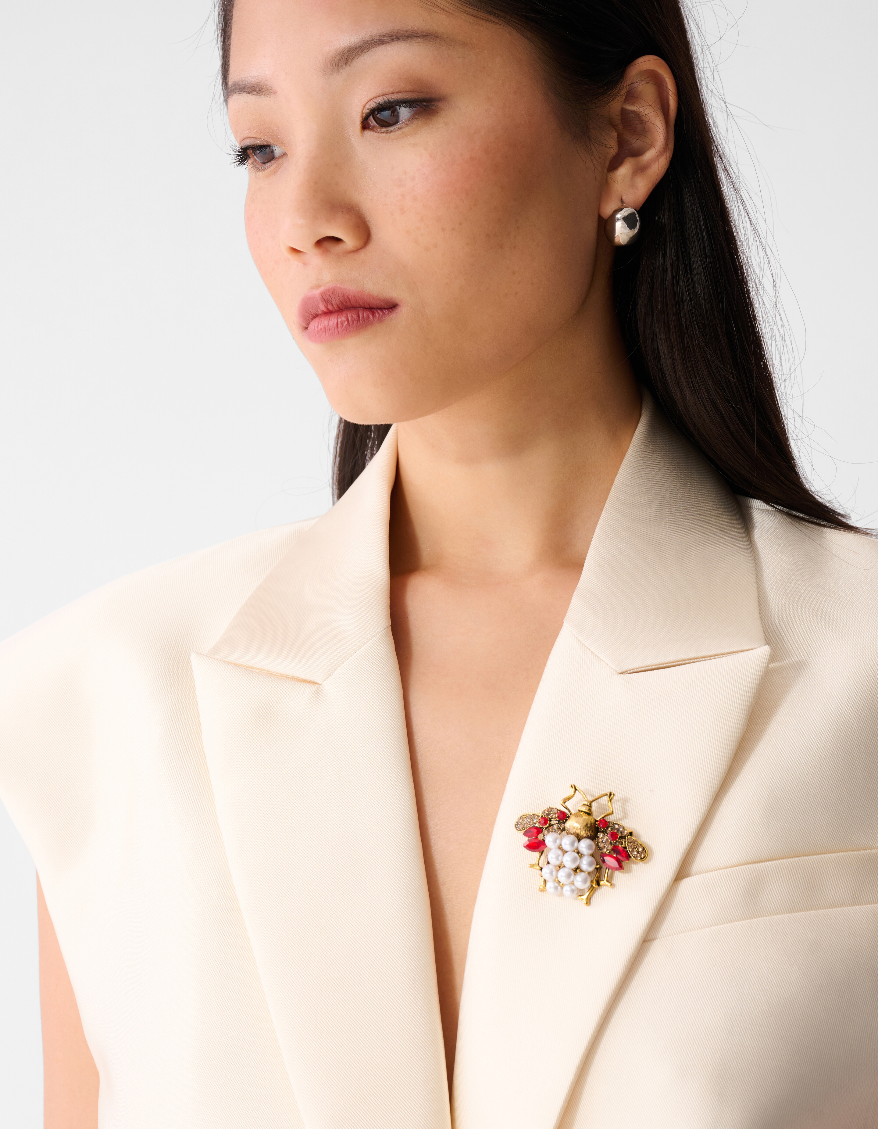 Perle Fly Brosche Rot/Gold SHOEBY ACCESSOIRES