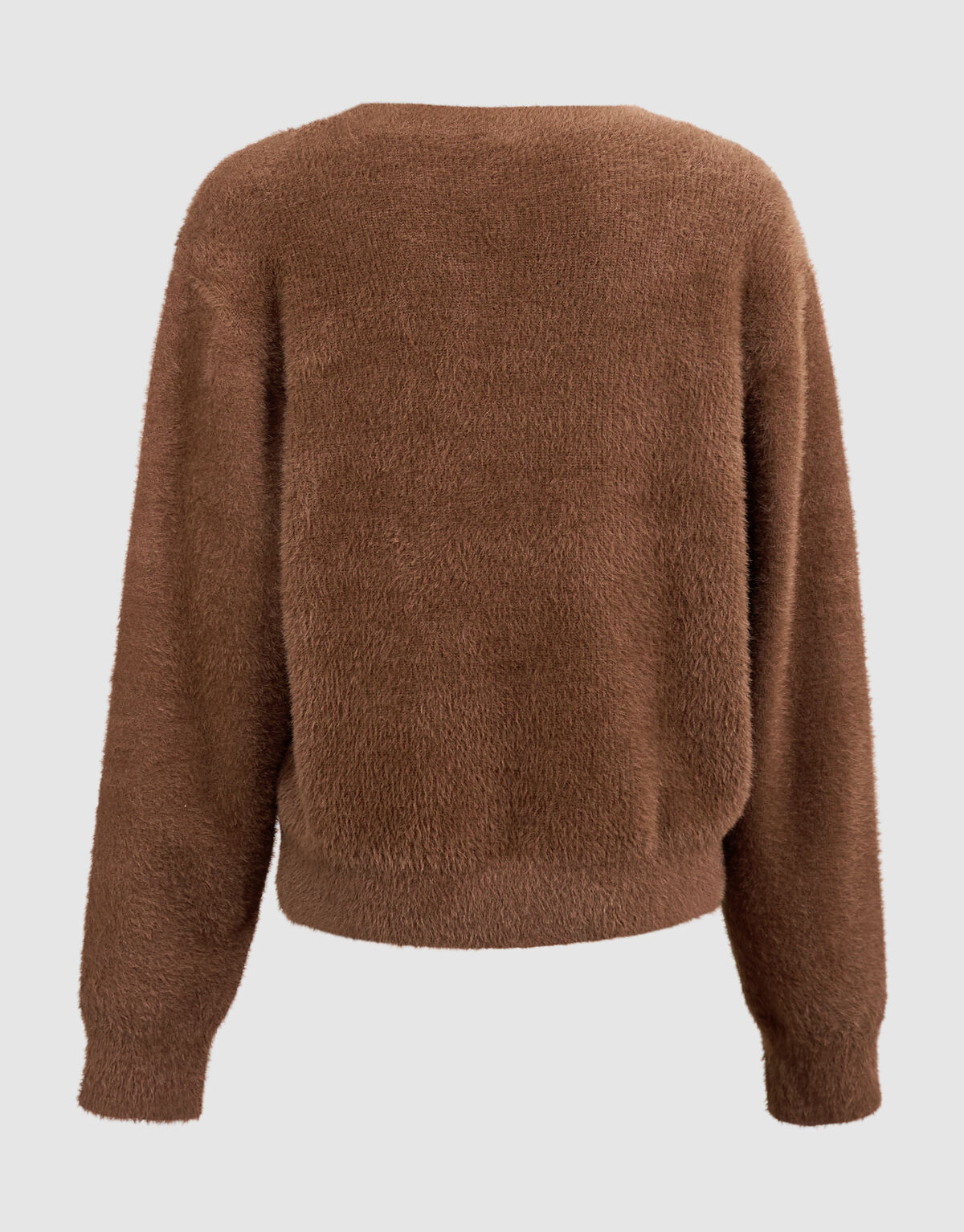 Flauschige Strickjacke mit Kn&ouml;pfen Braun SHOEBY GIRLS