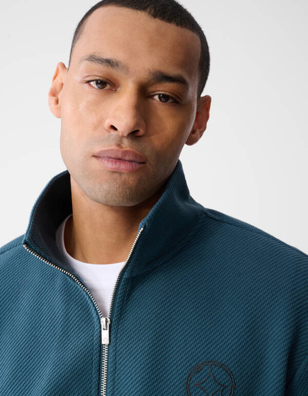 Halb-Zip-Pullover, dunkelgrün SHOEBY MEN