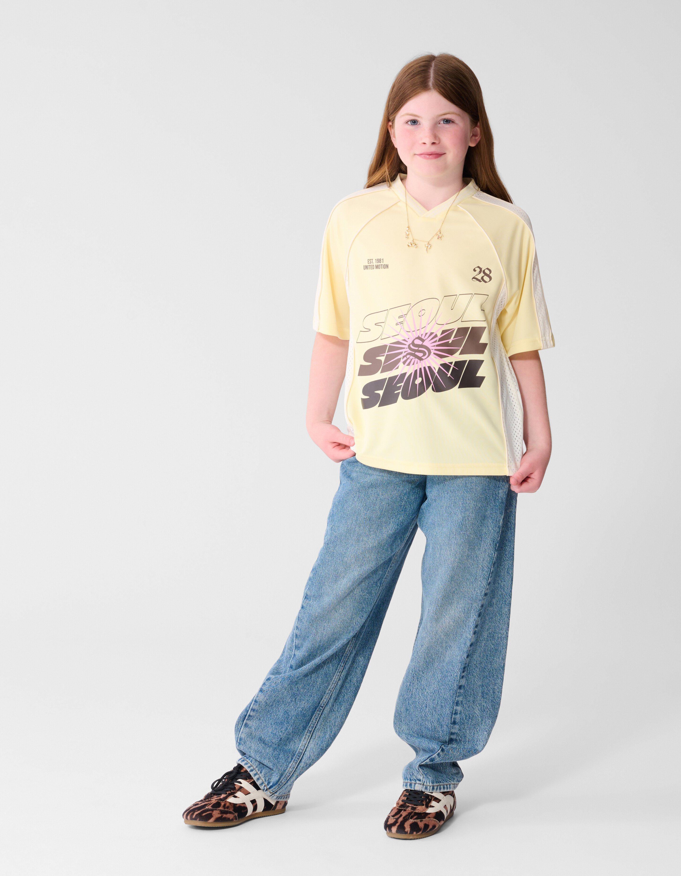 Seoul Baseball-T-Shirt Hellgelb SHOEBY GIRLS