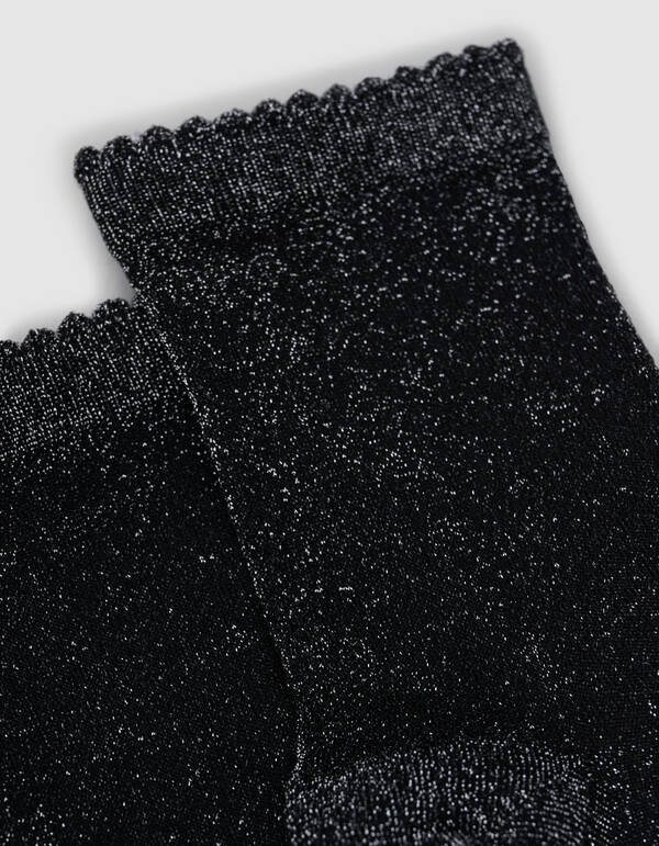 Glitzersocken Schwarz/Silber SHOEBY ACCESSOIRES