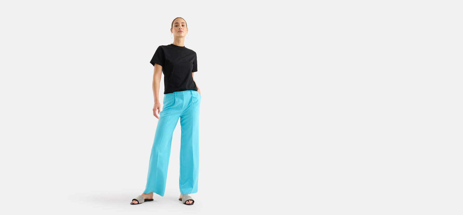 Wide Leg Hose Blau SHOEBY WOMEN