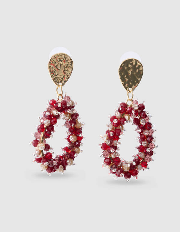 Perlen-Tropfenohrringe Dunkelrot SHOEBY ACCESSOIRES