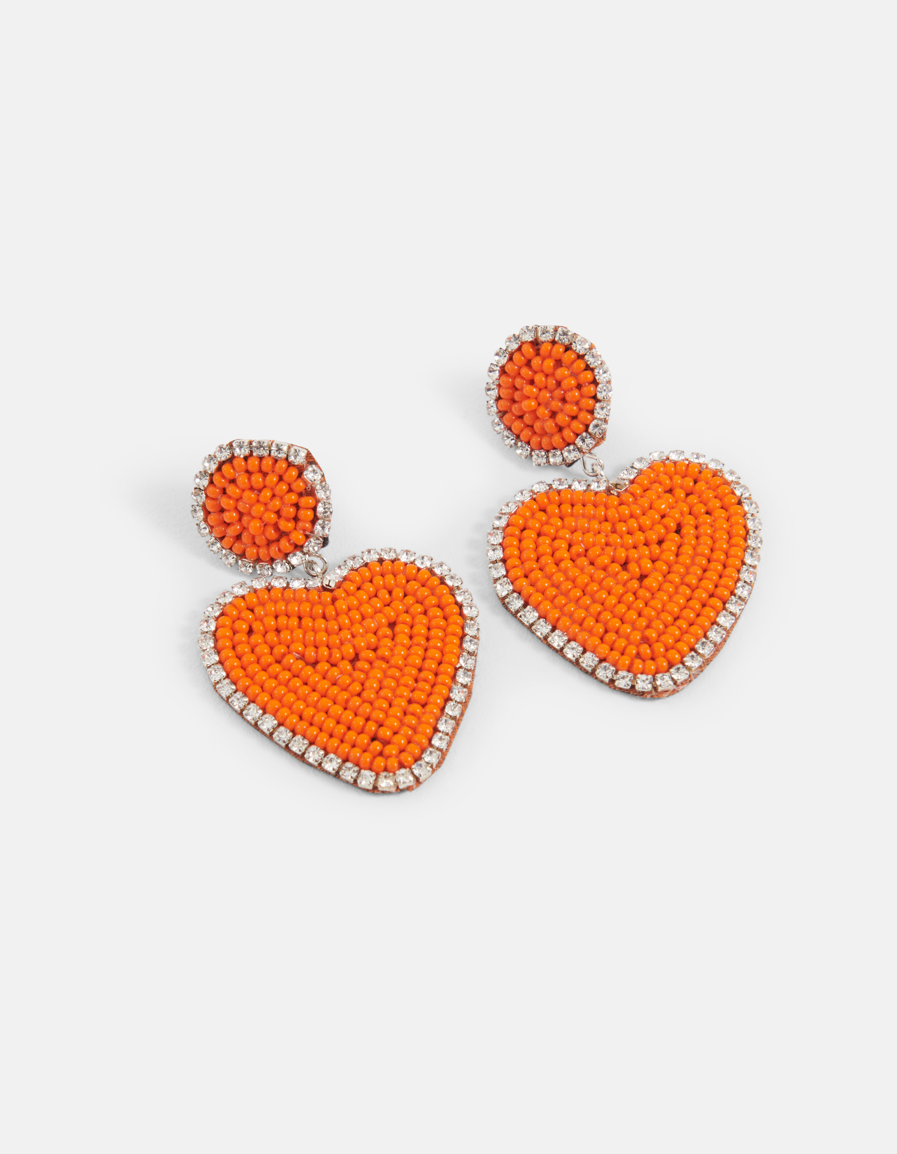Perlenohrringe Herz Orange SHOEBY ACCESSOIRES