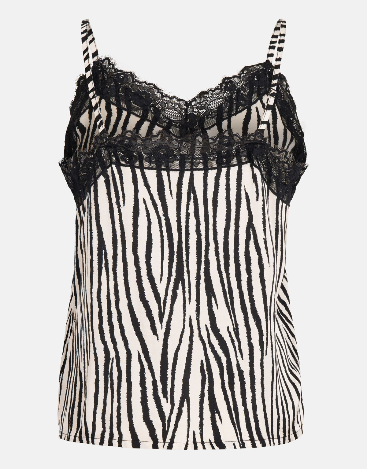 Zebra bedrucktes Singulett Schwarz/Weiß SHOEBY WOMEN