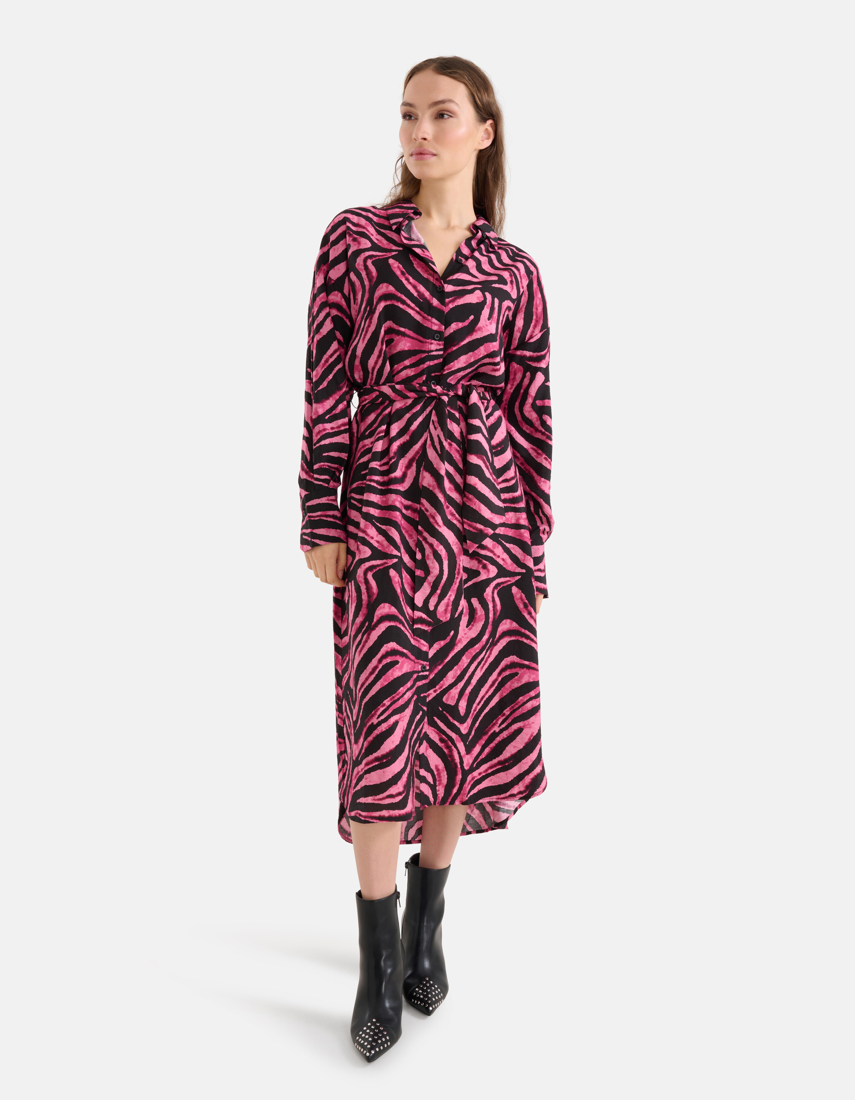 Maxikleid mit Zebramuster Rosa SHOEBY WOMEN