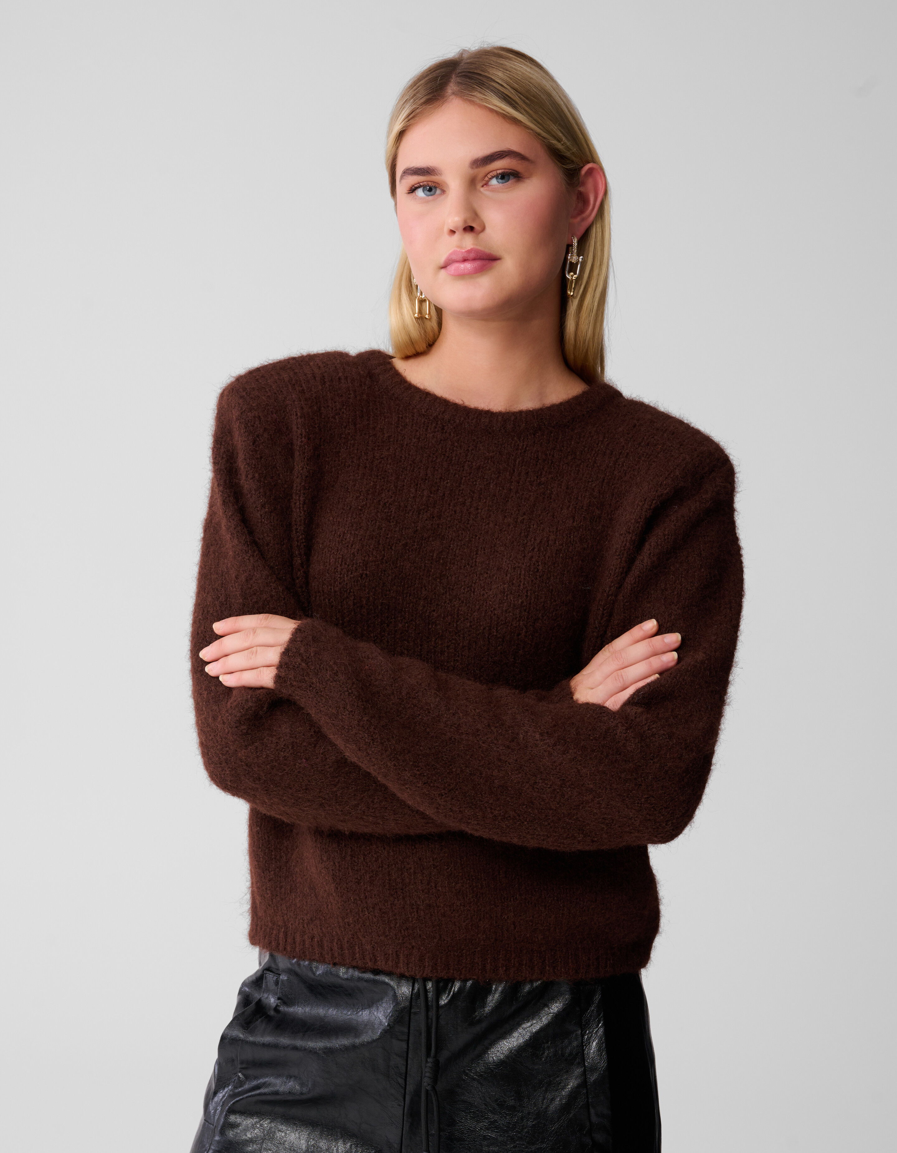 Zweibrüstige Strickweste Braun SHOEBY WOMEN