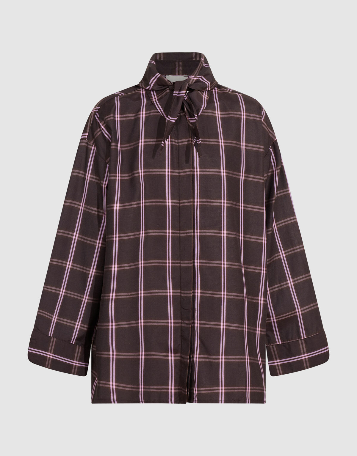 Oversized Ruiten Scarf Blouse Donkerbruin SHOEBY GIRLS