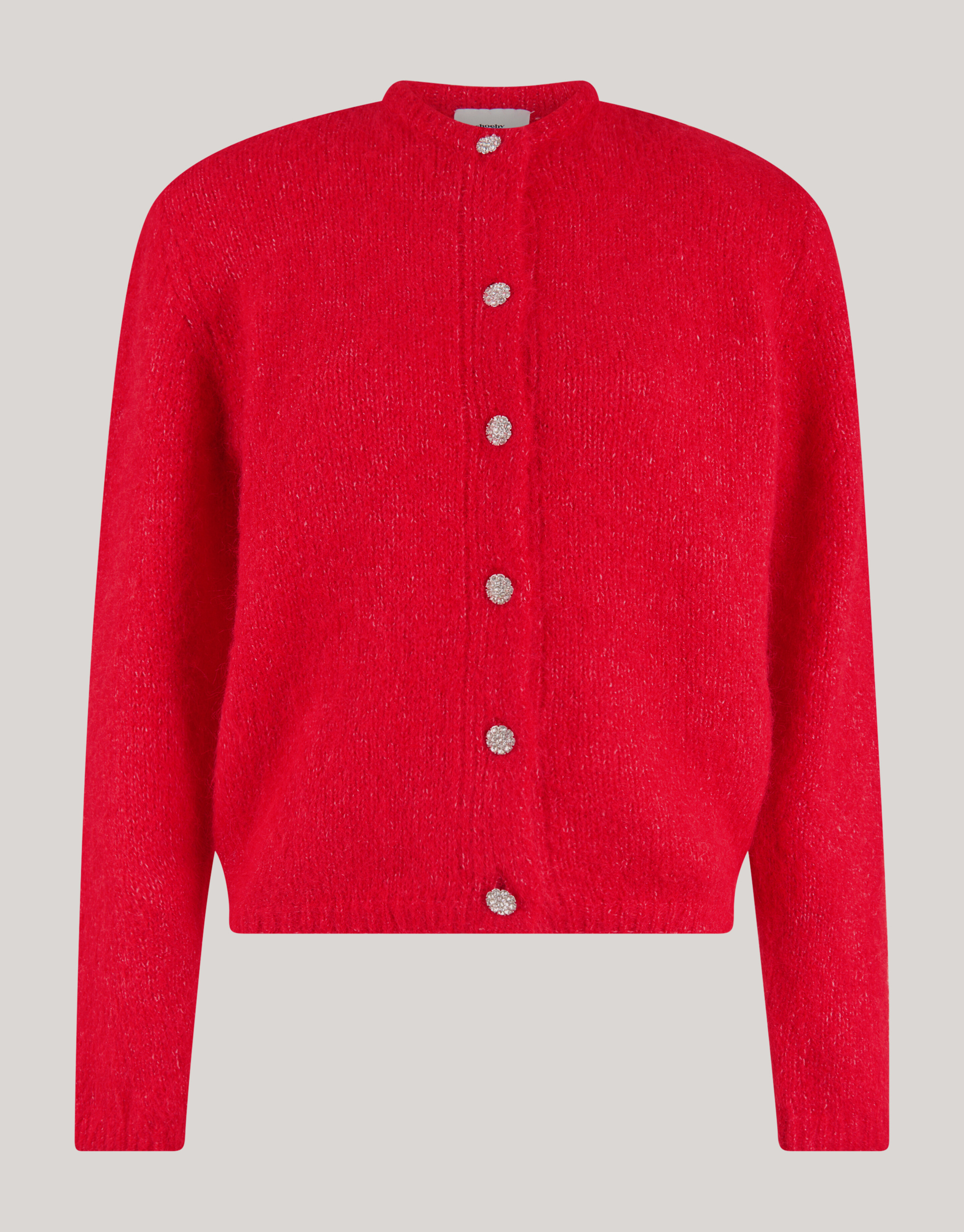 Pelzige Strickjacke Rot SHOEBY WOMEN