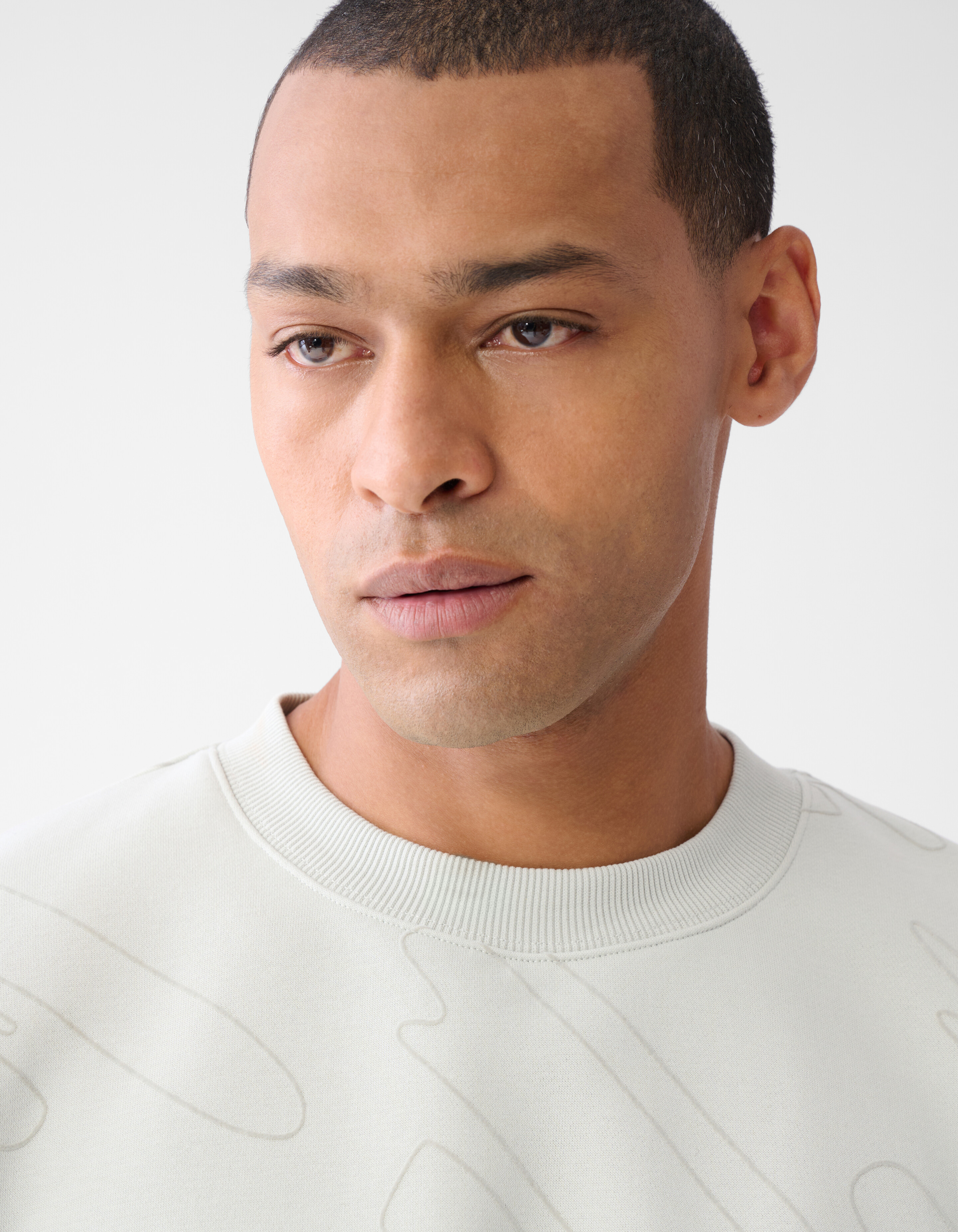 Flockdruck Pullover Hellgrau SHOEBY MEN