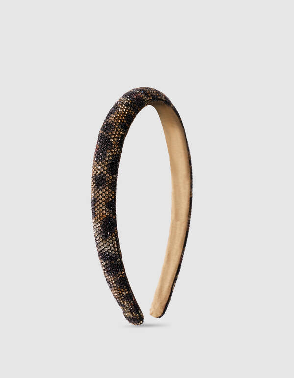 Strass Leopard Haarband Braun SHOEBY ACCESSOIRES