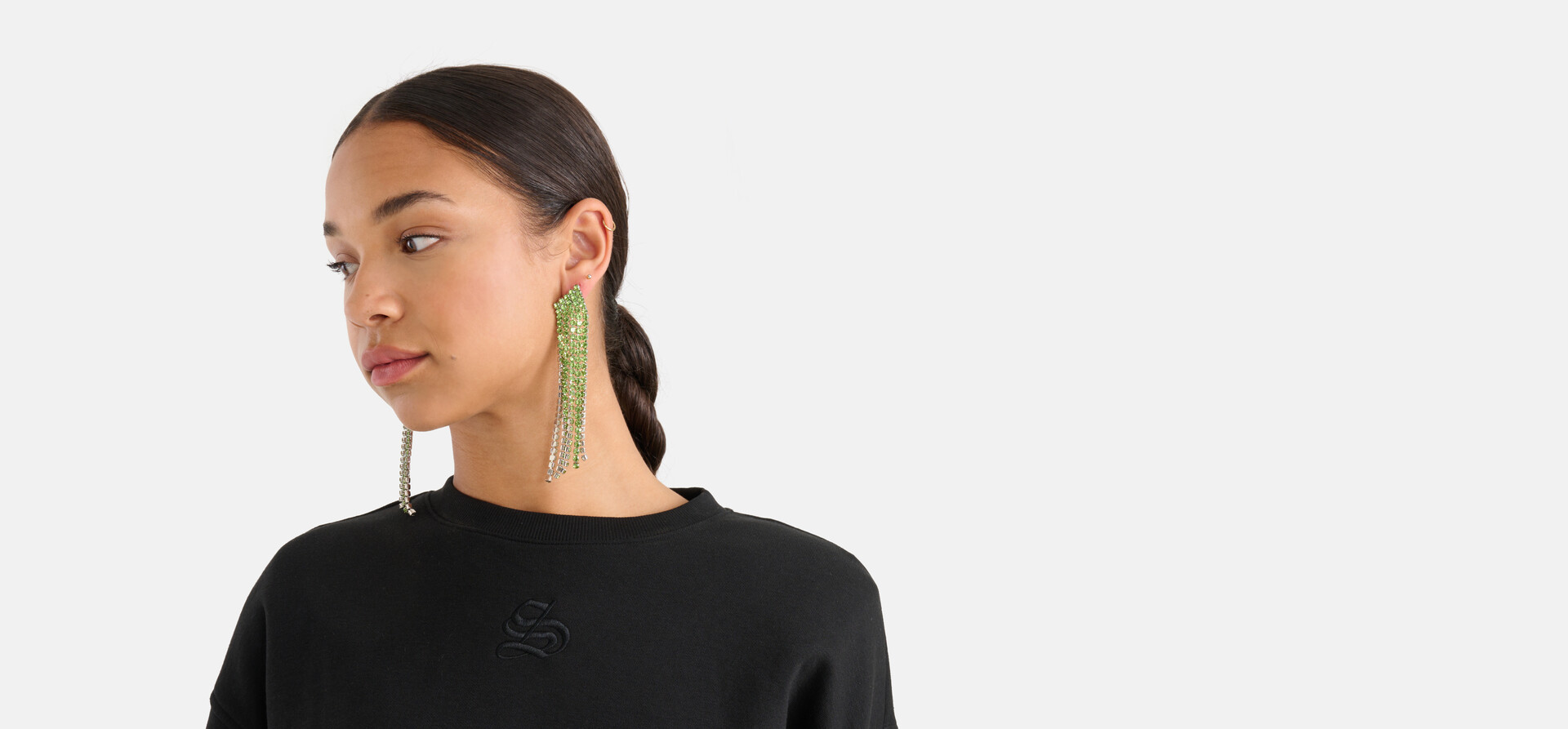 Strass-Ohrringe Grün SHOEBY ACCESSOIRES