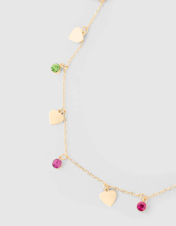 Herzförmige Strass-Halskette, Gold SHOEBY ACCESSOIRES