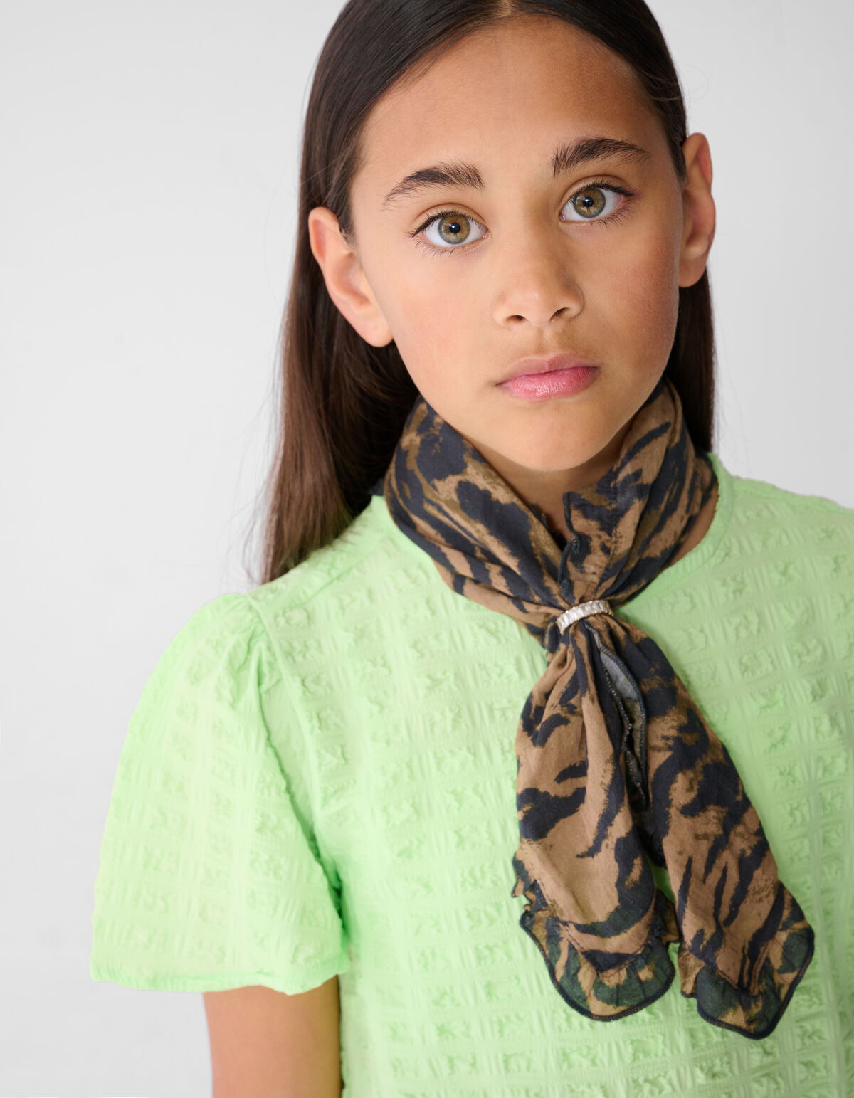 Crinkle-Peplum-Top Hellgr&uuml;n SHOEBY GIRLS