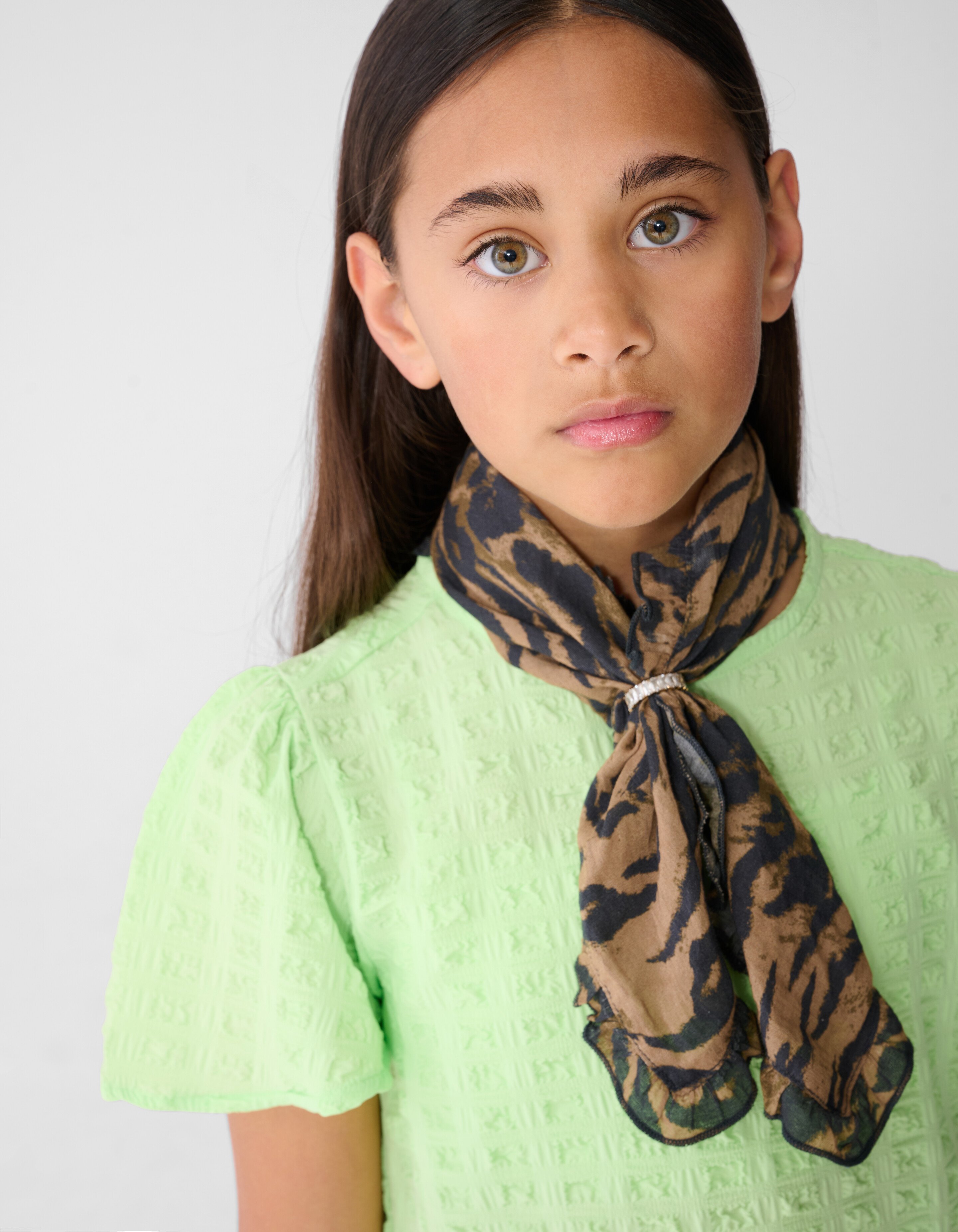 Crinkle-Peplum-Top Hellgr&uuml;n SHOEBY GIRLS