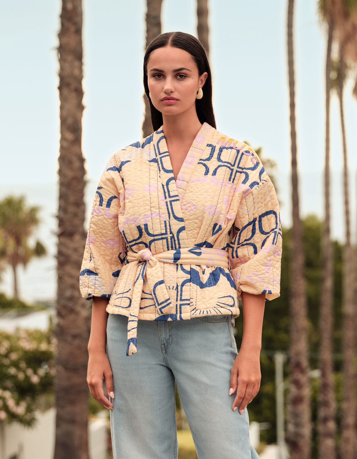 Artwork Kimono Jacket Yellow SHOEBY WOMEN