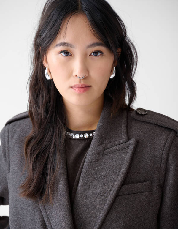 Lange Jacke Dunkelgrau von Fred SHOEBY WOMEN