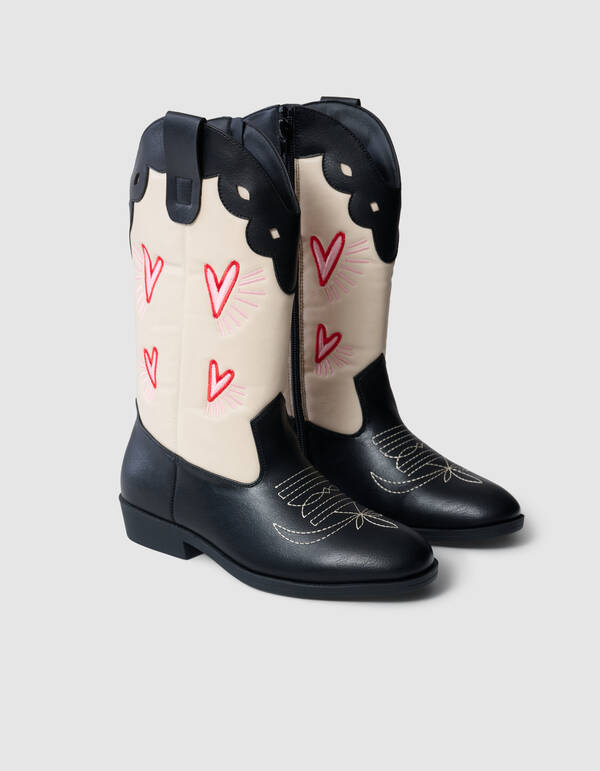 Western Heart Stiefel Schwarz/Weiß SHOEBY SHOES