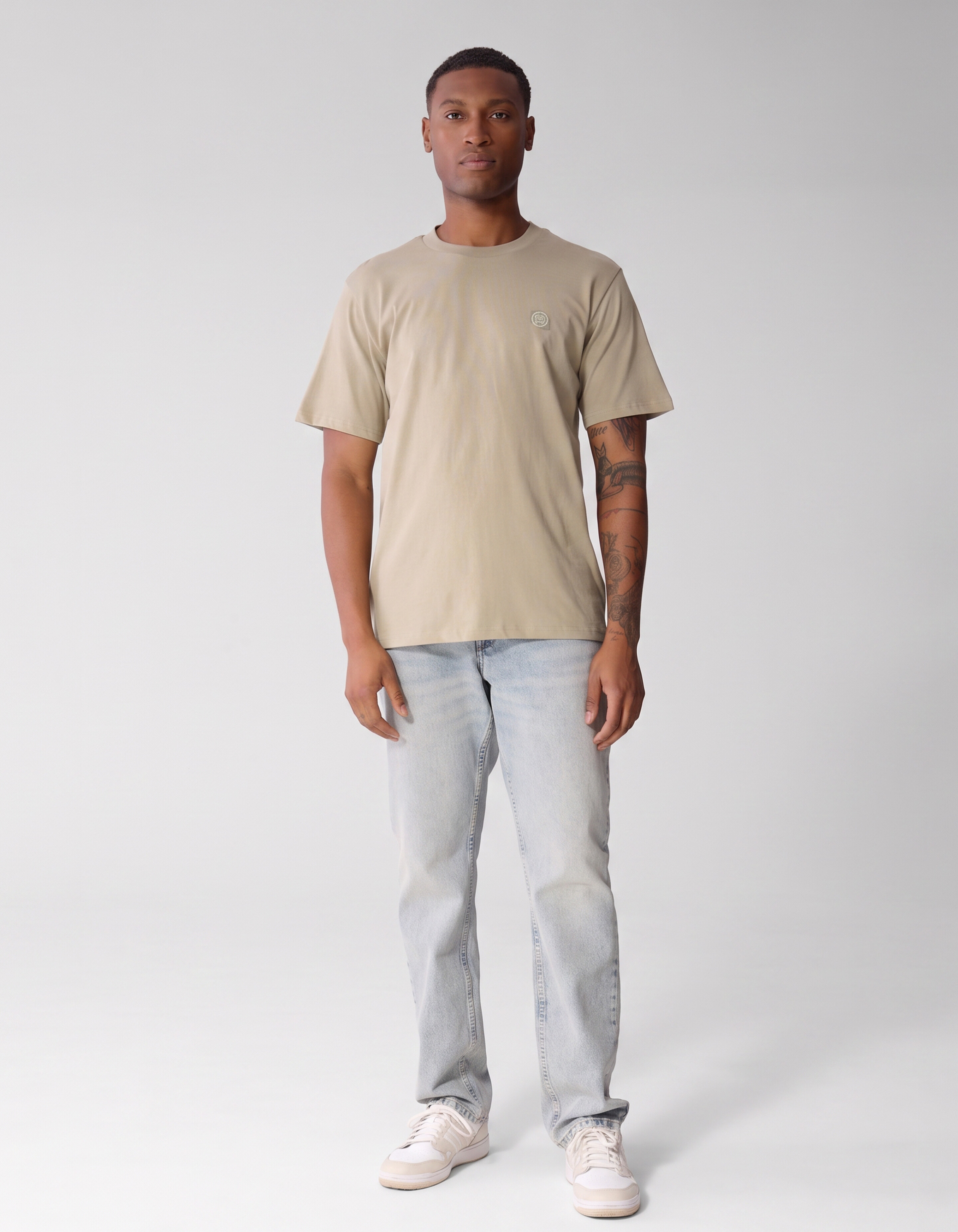 Einfarbiges T-Shirt Beige SHOEBY MEN