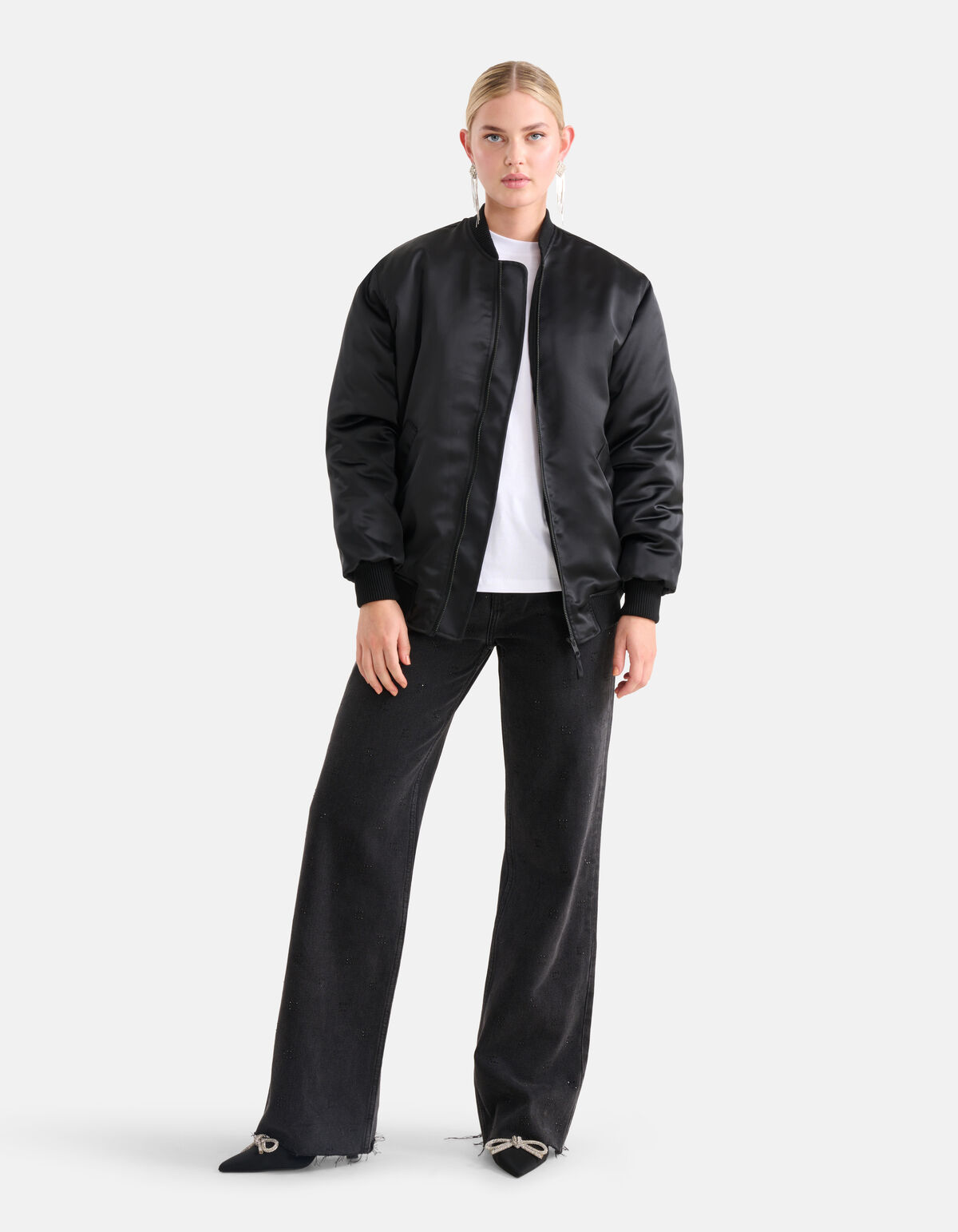 Satin Bomberjacke Schwarz SHOEBY WOMEN