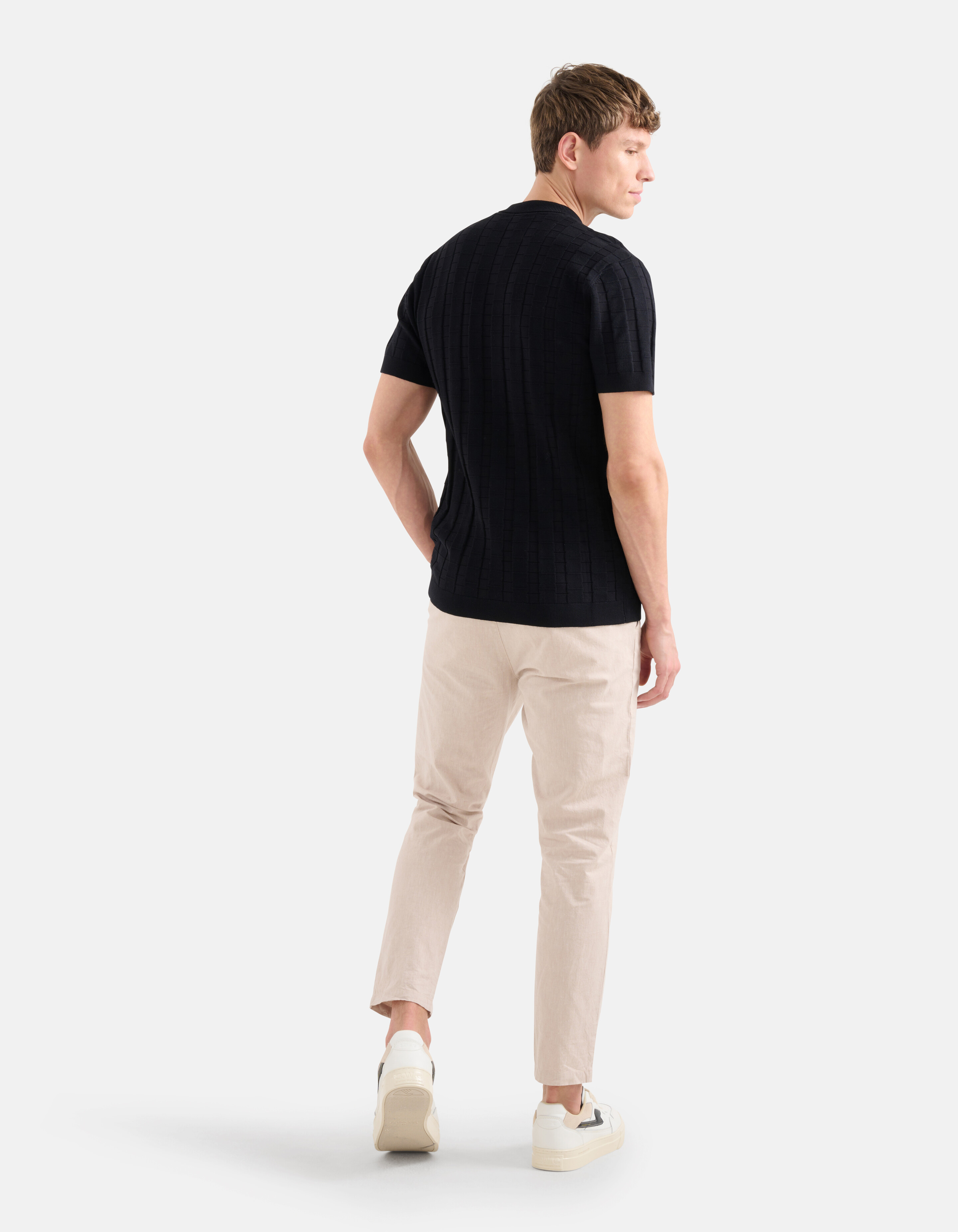 Blockstruktur-Polo Schwarz SHOEBY MEN