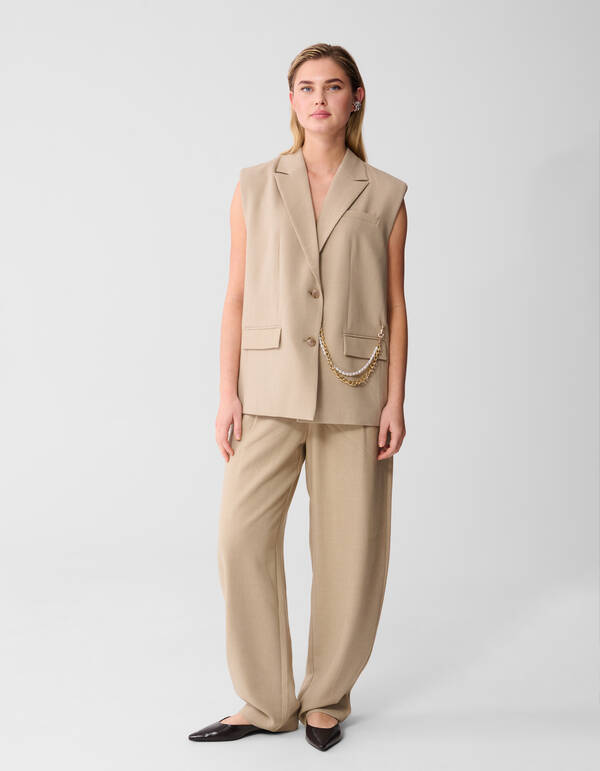 Ärmelloser Blazer mit Kettenmuster, Sand SHOEBY WOMEN