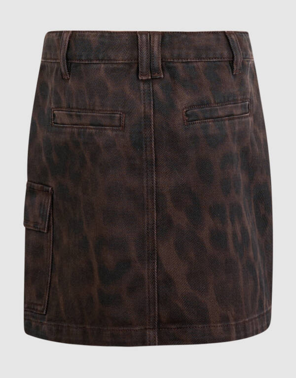 Rock aus Twill mit Leopardenmuster Braun SHOEBY GIRLS