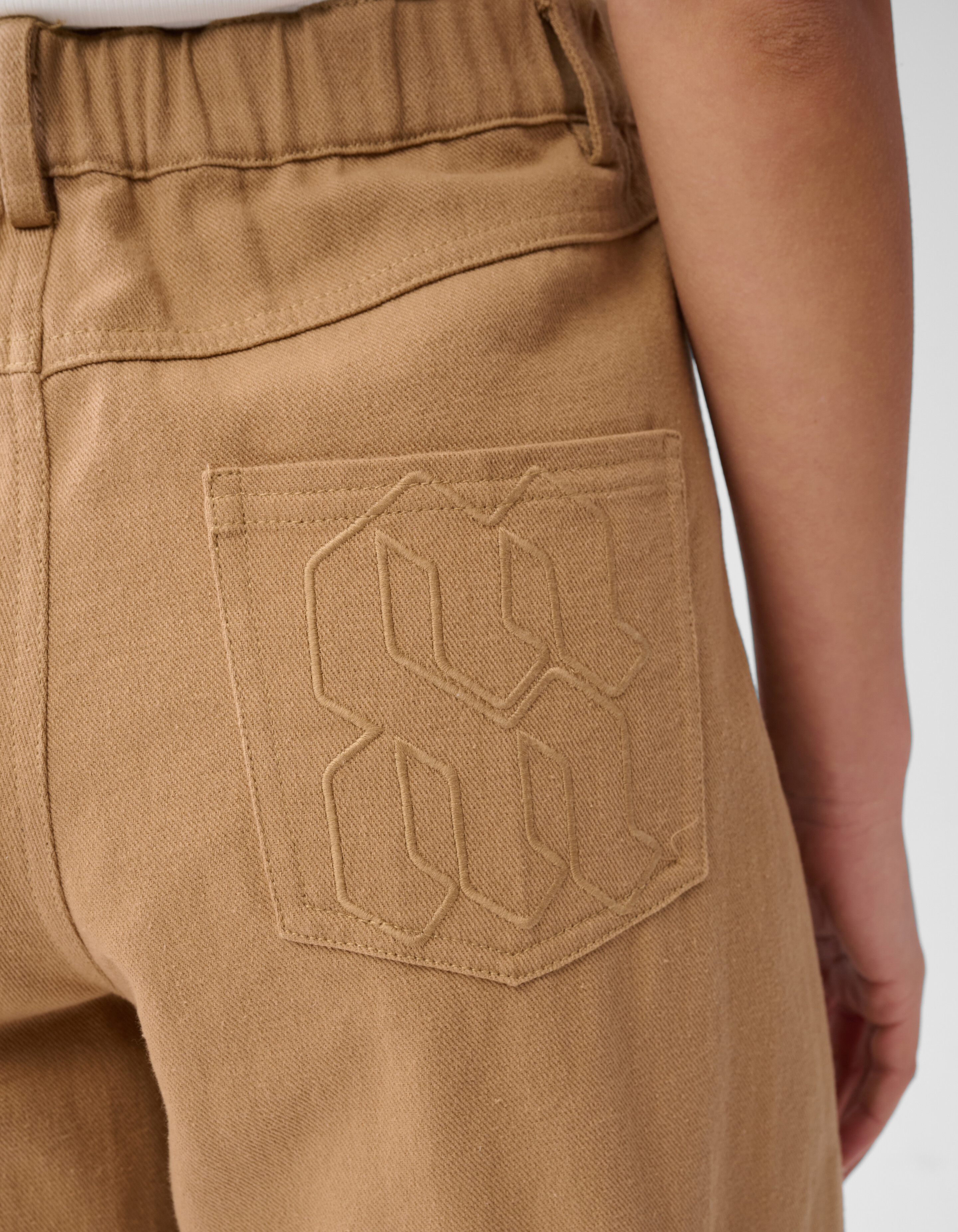 Embroidery Wide Leg Jeans Camel By Mieke SHOEBY WOMEN