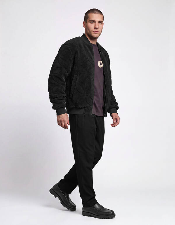 Teddy Jacquard Bomberjacke Dunkelgrau SHOEBY MEN