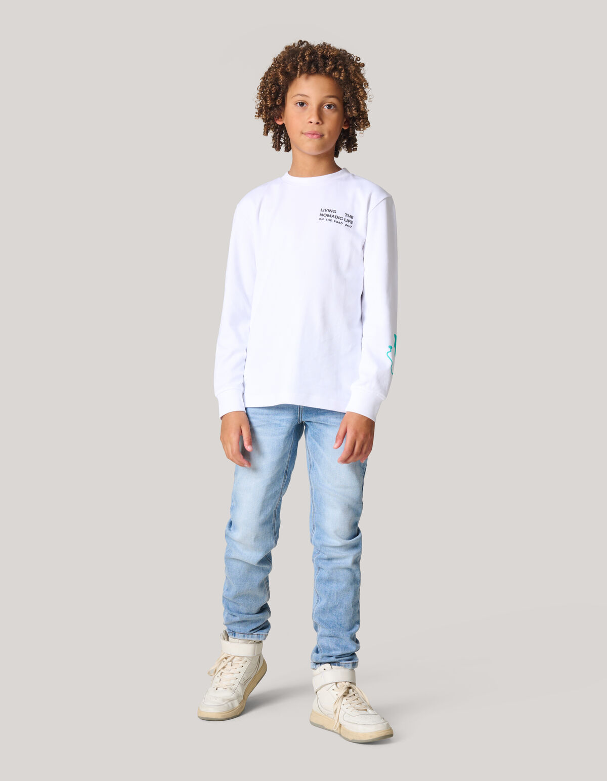 Artwork Langarm-T-Shirt Wei&szlig; SHOEBY BOYS
