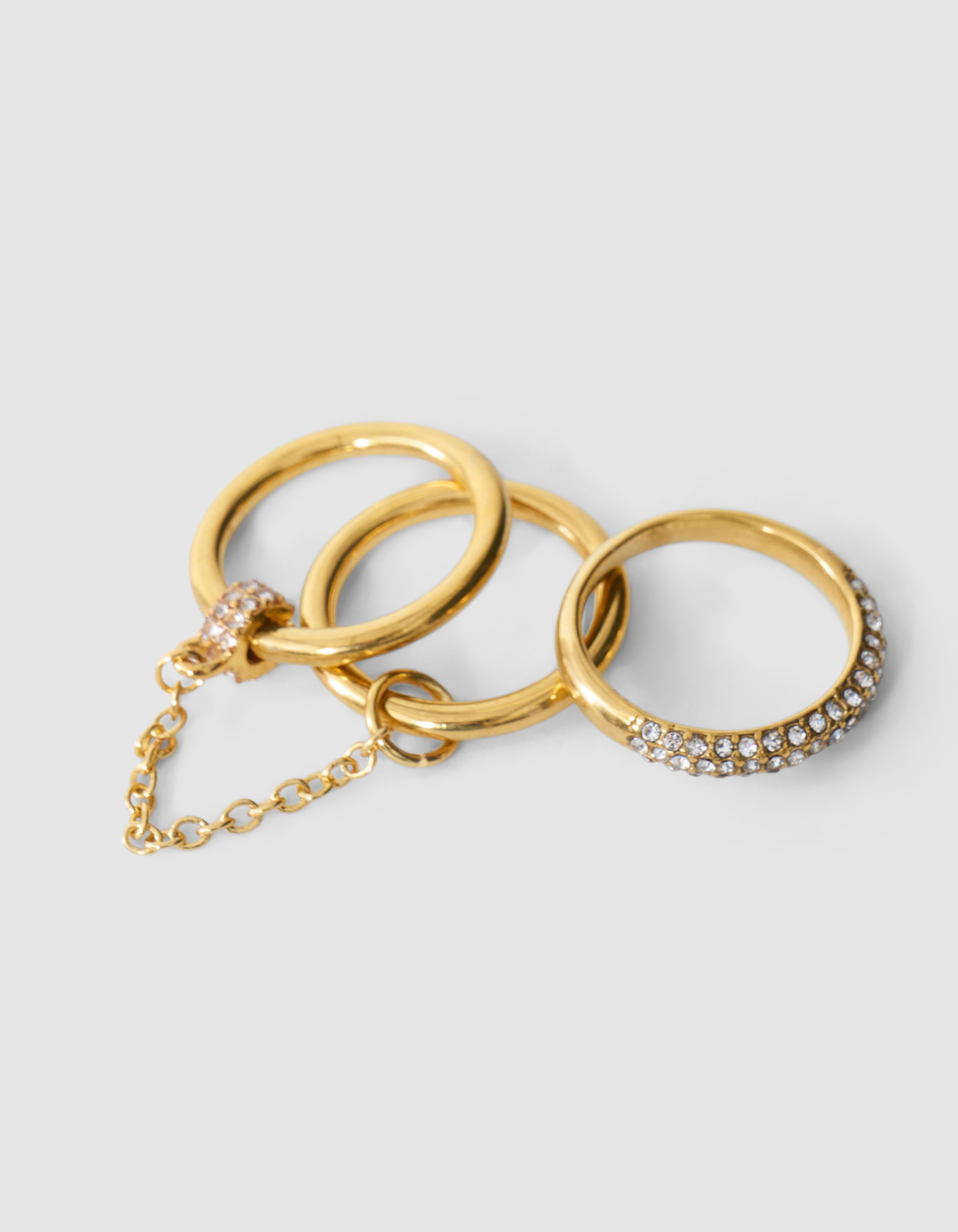 Stack Strass Ringe Set Gold SHOEBY ACCESSOIRES