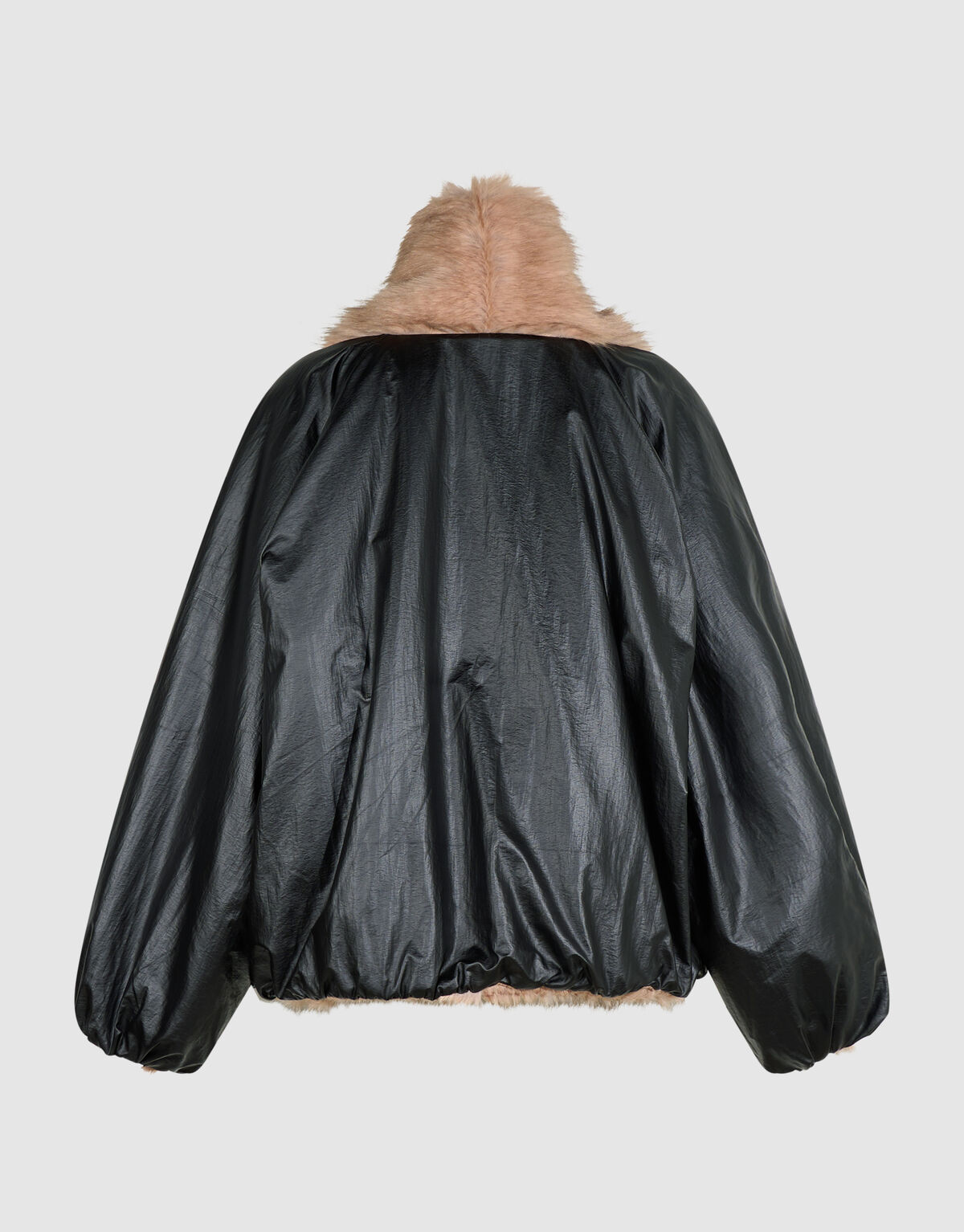 Reversible Nylon Faux Fur Jacke Schwarz By Anna SHOEBY WOMEN