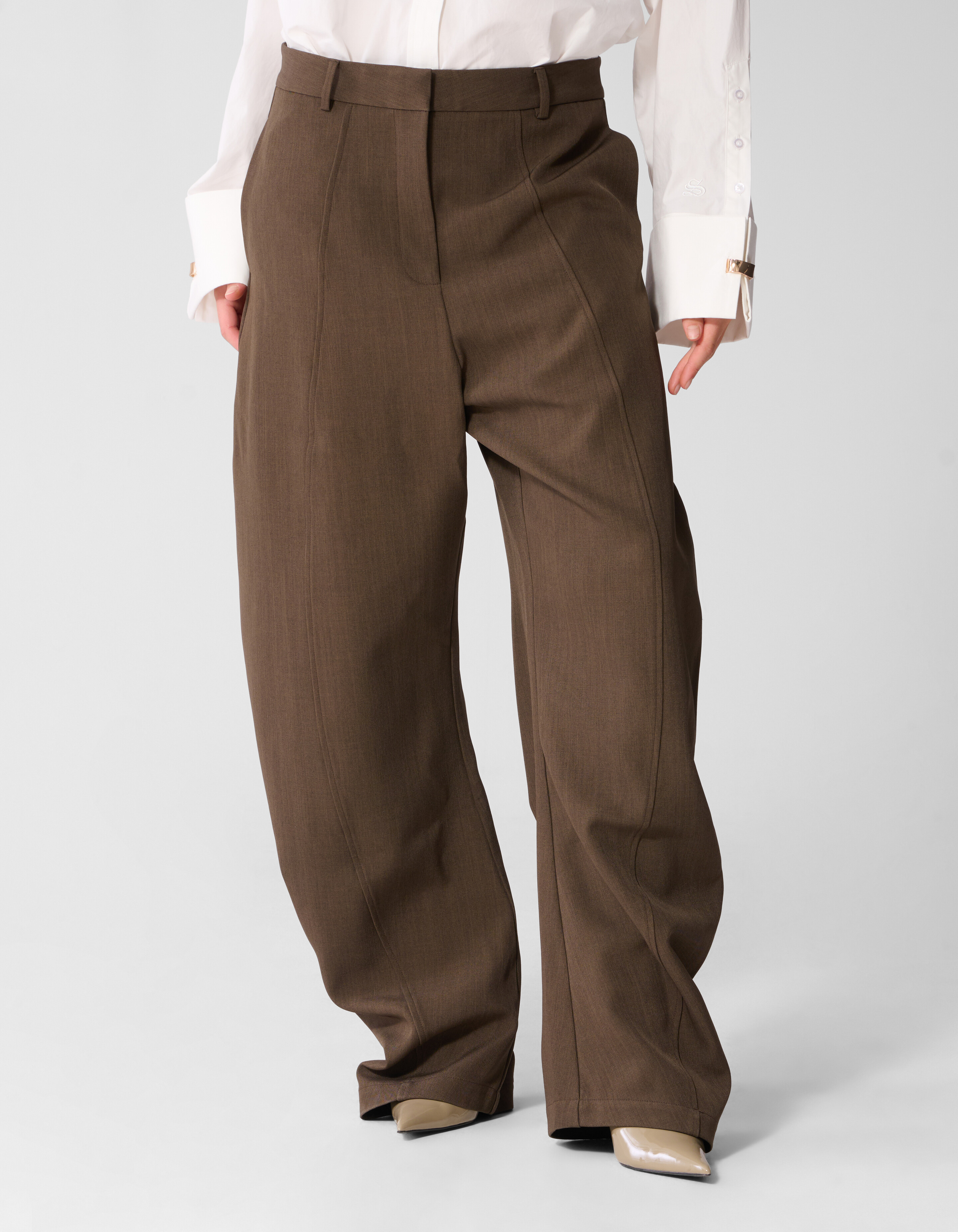 Curved Wide Leg Fit Hose Braun SHOEBY WOMEN