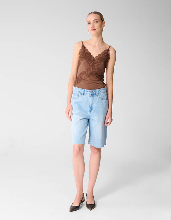 Spitzen-Singlet Top Braun SHOEBY WOMEN