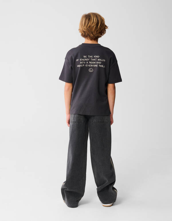 Smiley Artwork T-Shirt Dunkelgrau SHOEBY BOYS