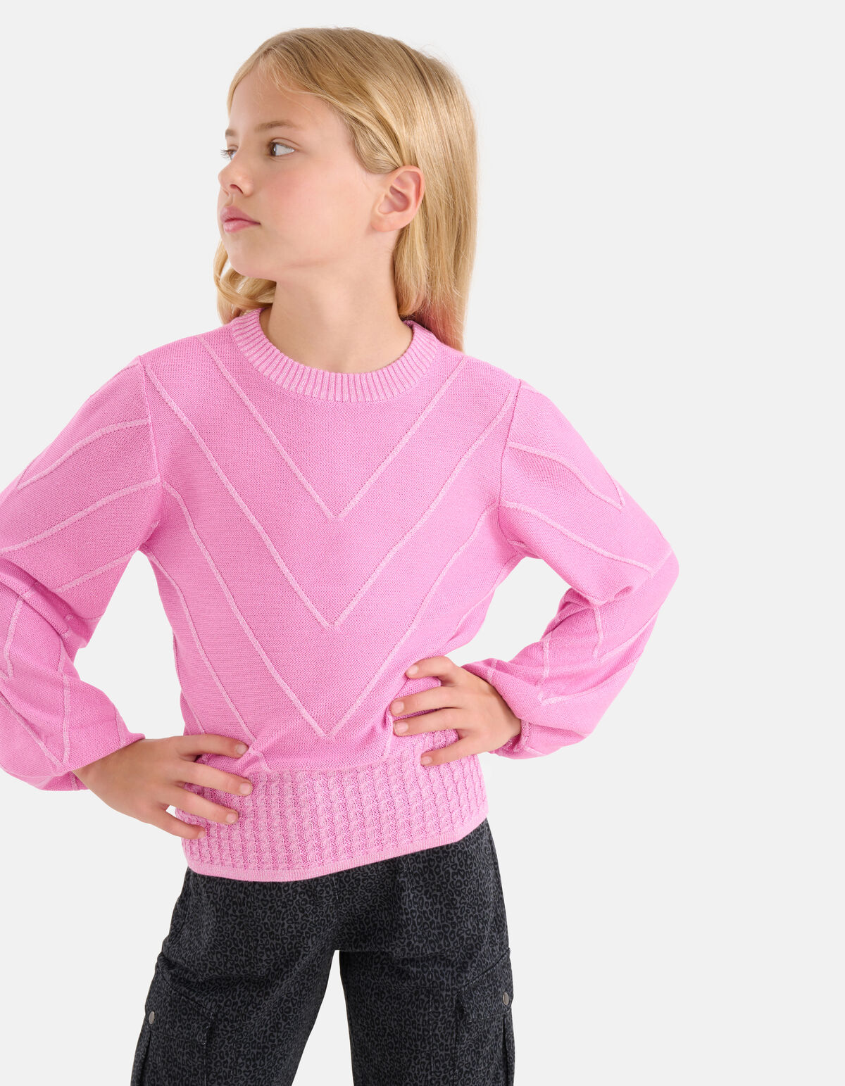 Diagonaler Glitzer-Pullover Rosa SHOEBY GIRLS
