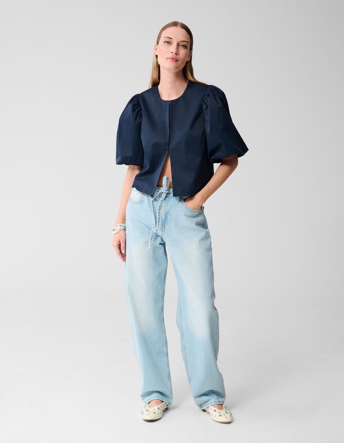 Puffbluse Dunkelblau SHOEBY WOMEN