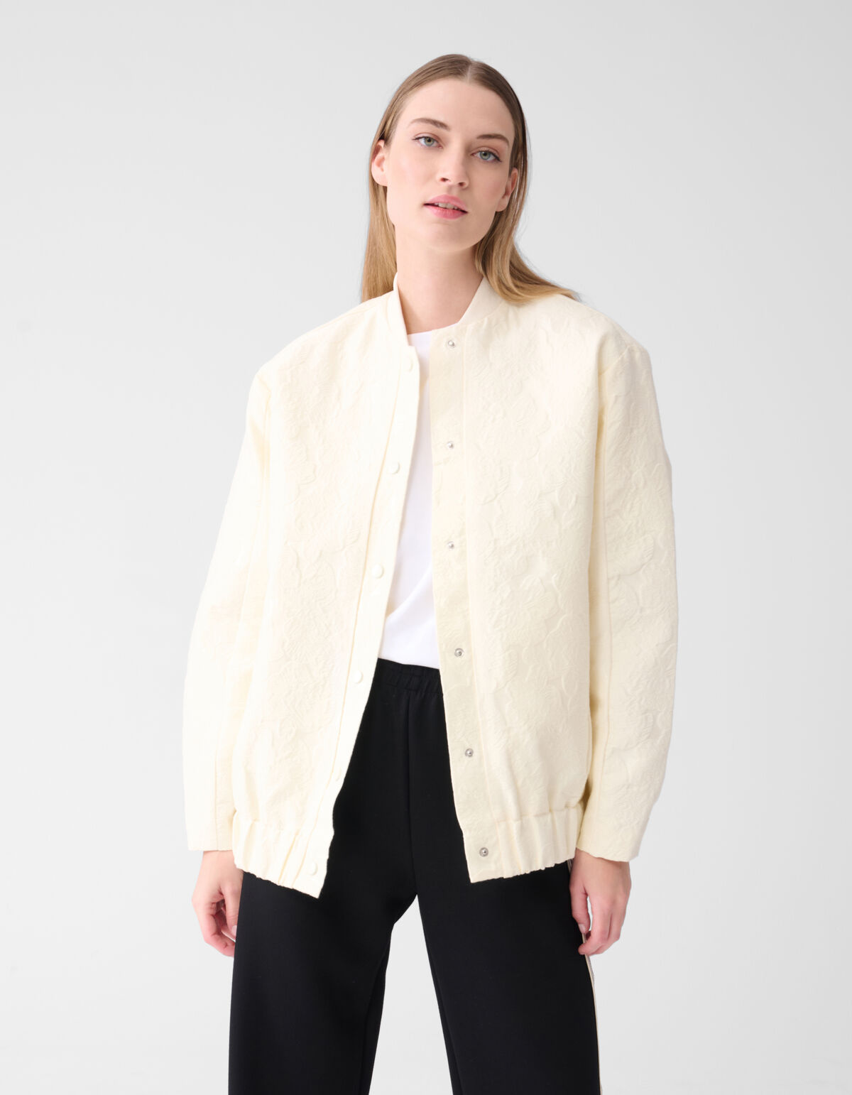 Jacquard-Blumenbomber Off-white SHOEBY WOMEN