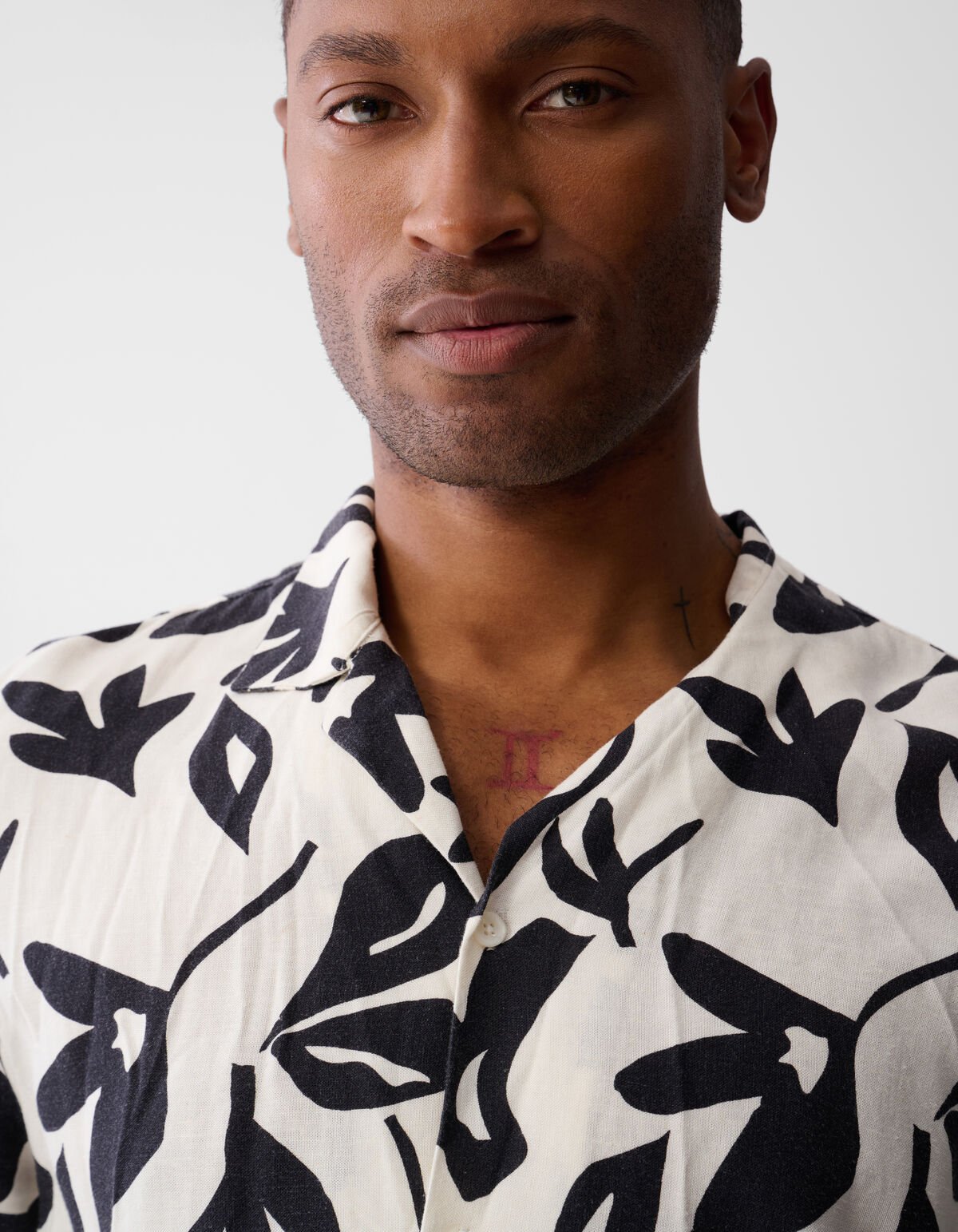 Geblümtes Leinenhemd Off White SHOEBY MEN