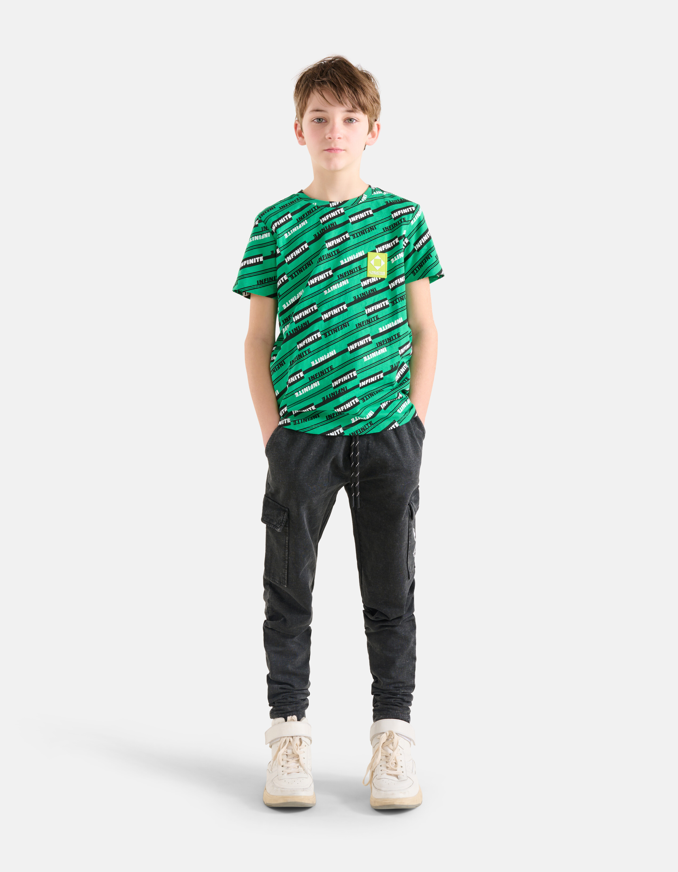 Text-T-Shirt Grün SHOEBY BOYS