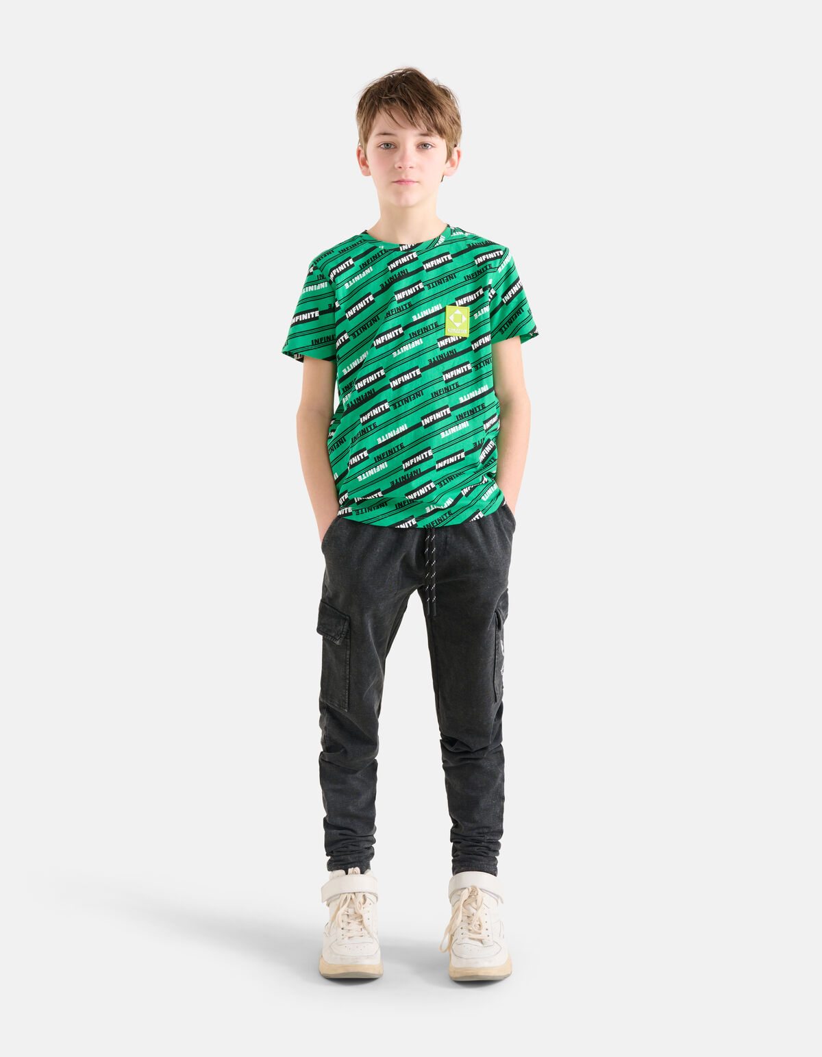 Text-T-Shirt Grün SHOEBY BOYS