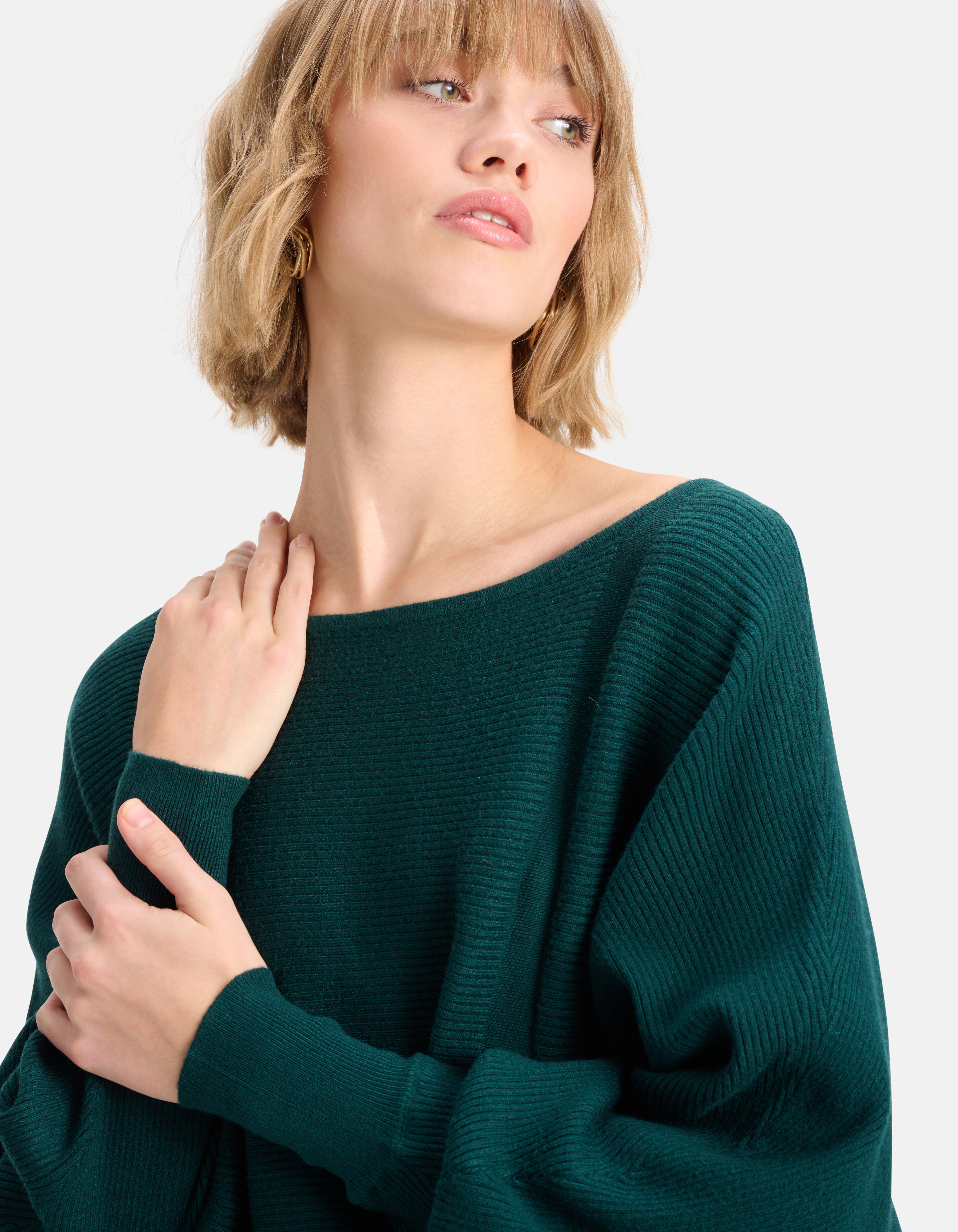 Pullover mit weiten Ärmeln Dunkelgrün SHOEBY WOMEN