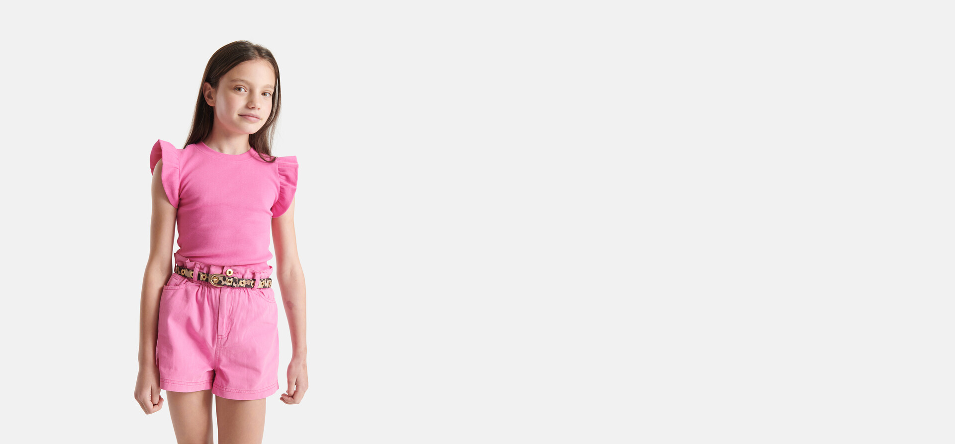 Ruffle Rib Top Rosa SHOEBY GIRLS