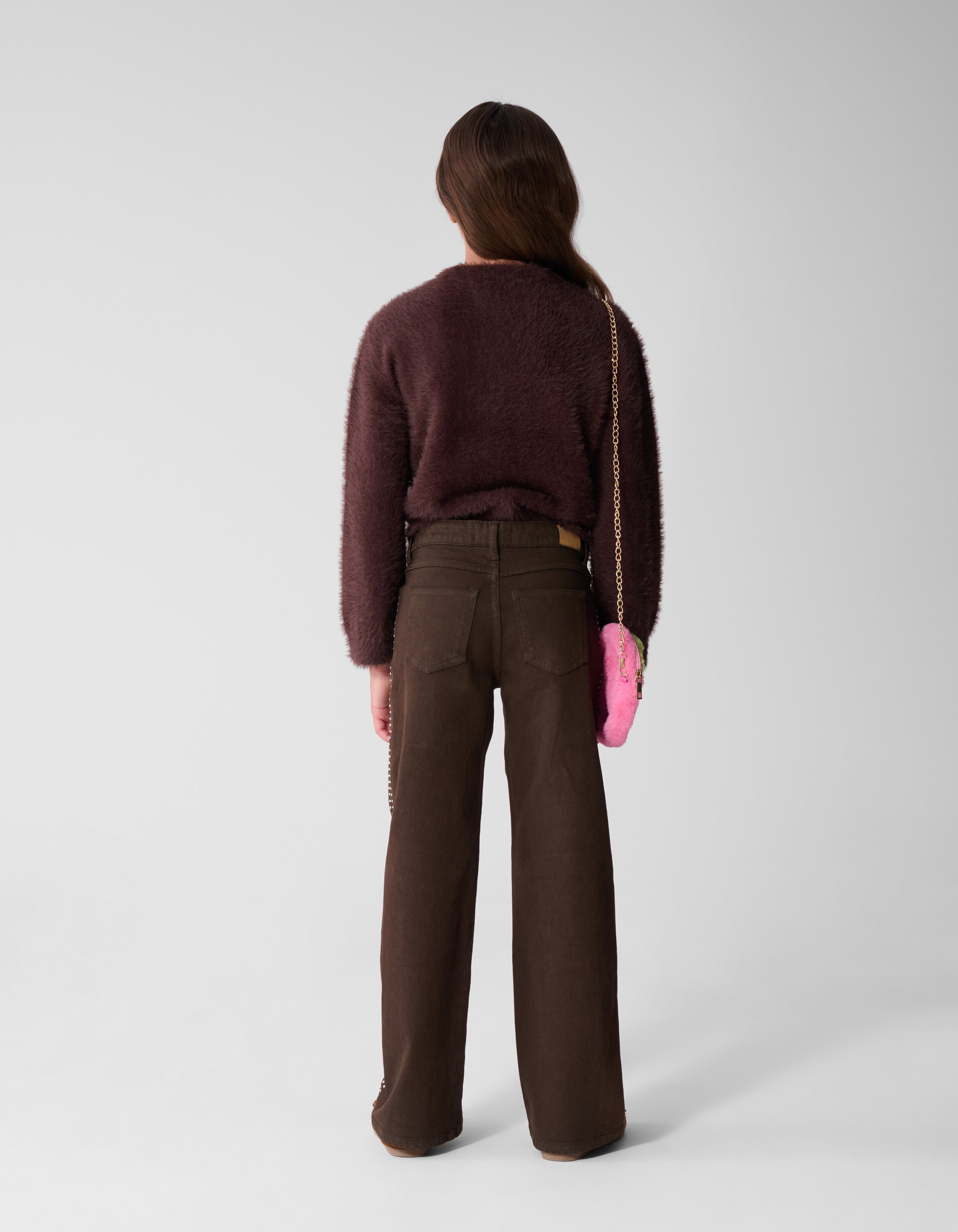 Stud Wide Leg Fit Jeans Braun SHOEBY GIRLS