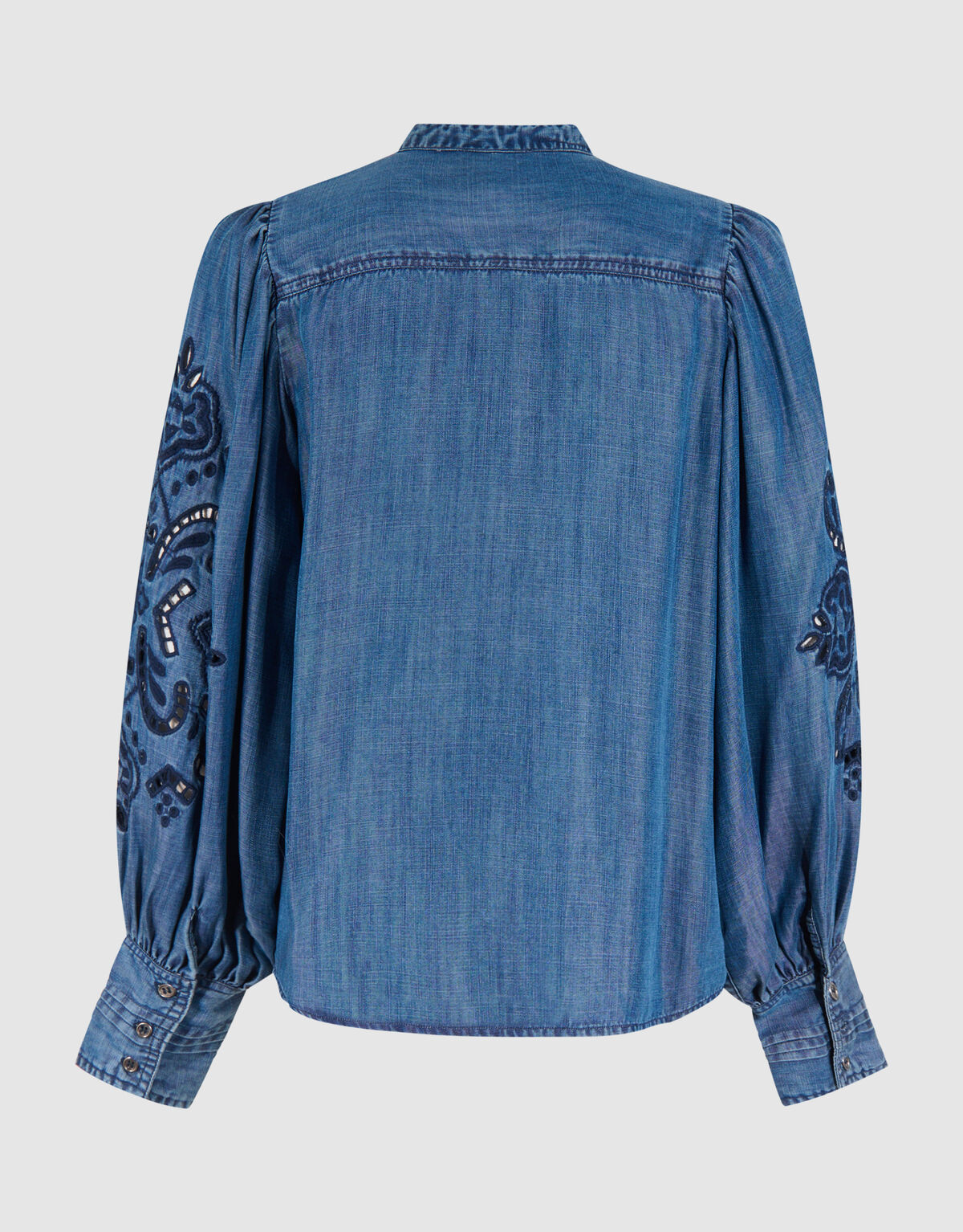 Pintuck Stickerei Bluse Blau von Mieke SHOEBY WOMEN